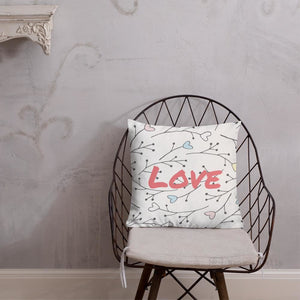 18x18in square ornament sofa cushion throw heart branch 45x45cm - Love New - Nana + Belle