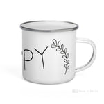 Load image into Gallery viewer, Hello Floral Heart Enamel Mug / Flowers Cup Mugs
