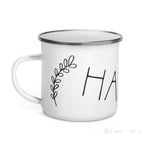 Load image into Gallery viewer, Hello Floral Heart Enamel Mug / Flowers Cup Mugs
