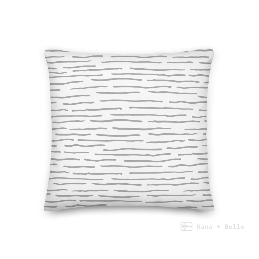 Horizontal Grey Lines Pattern Love Square Cushion Cushions