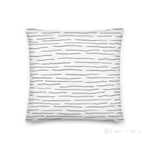 Load image into Gallery viewer, Horizontal Grey Lines Pattern Love Square Cushion Cushions
