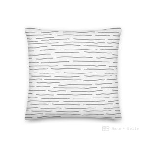 Horizontal Grey Lines Pattern Love Square Cushion Cushions