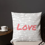 Load image into Gallery viewer, Horizontal Grey Lines Pattern Love Square Cushion Cushions
