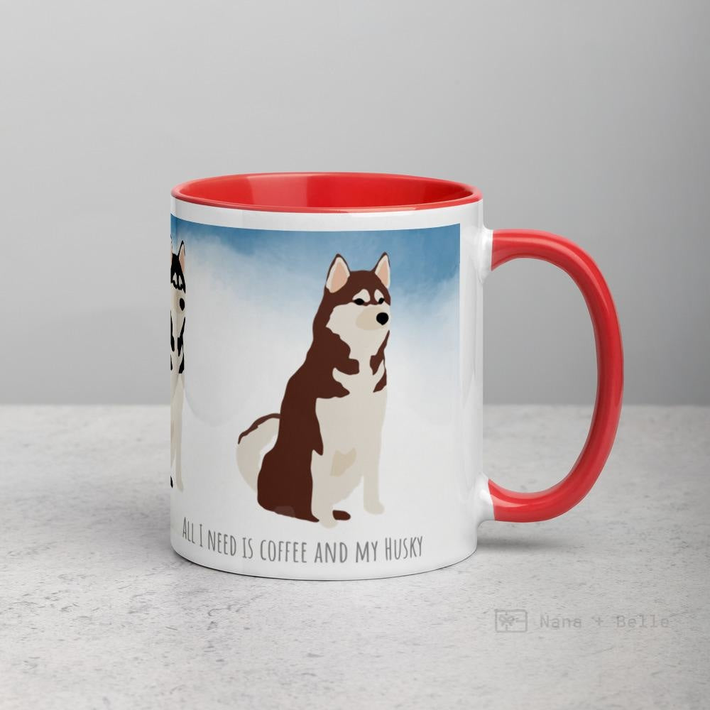 Husky Mug With Color Inside Red Mugs