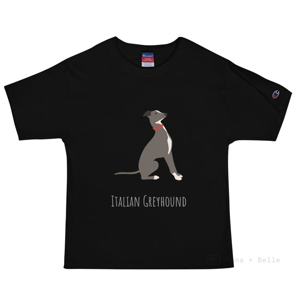 Italian Greyhound Customised Champion T-Shirt Black / S