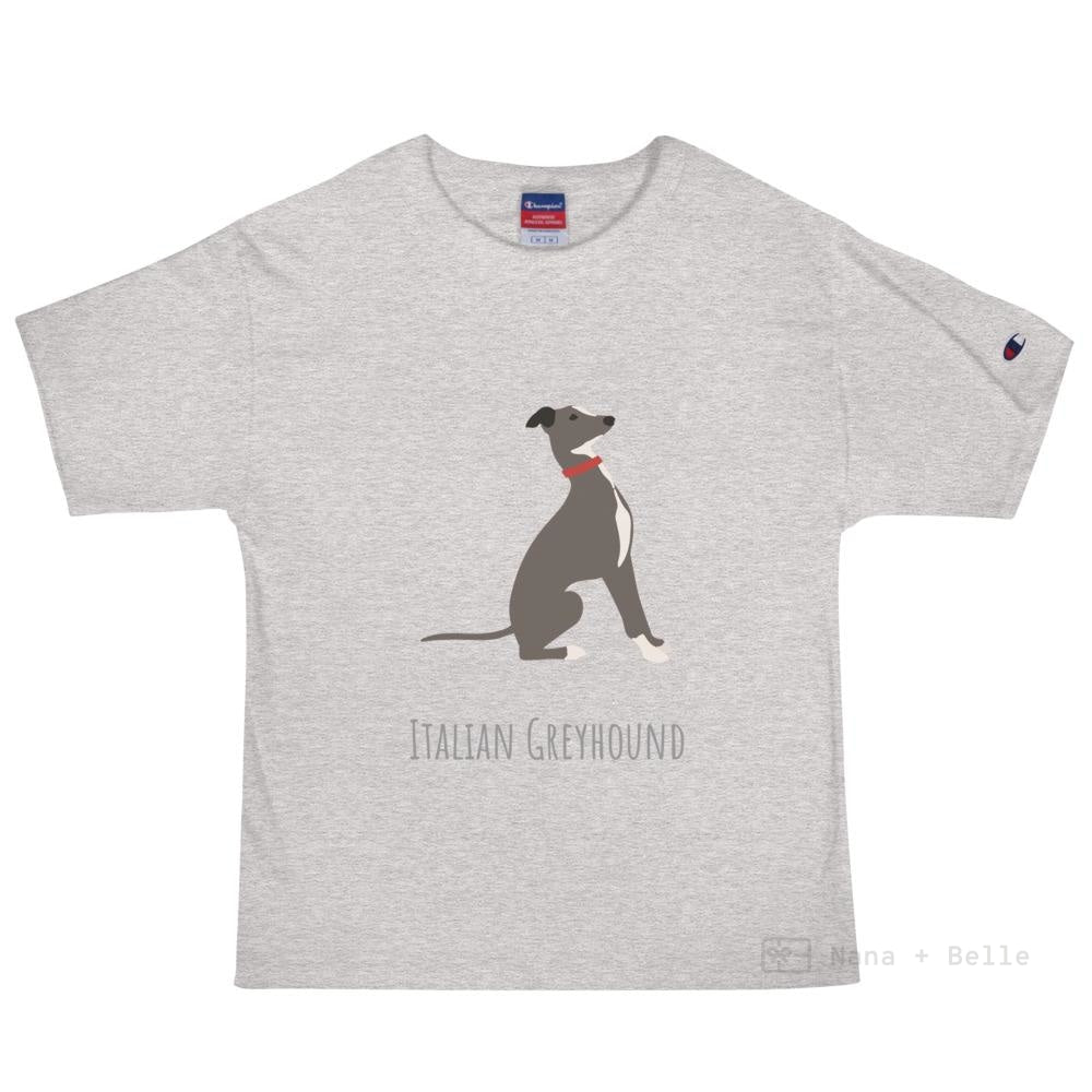 Italian Greyhound Customised Champion T-Shirt Oxford Grey Heather / S