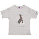 Load image into Gallery viewer, Italian Greyhound Customised Champion T-Shirt Oxford Grey Heather / S
