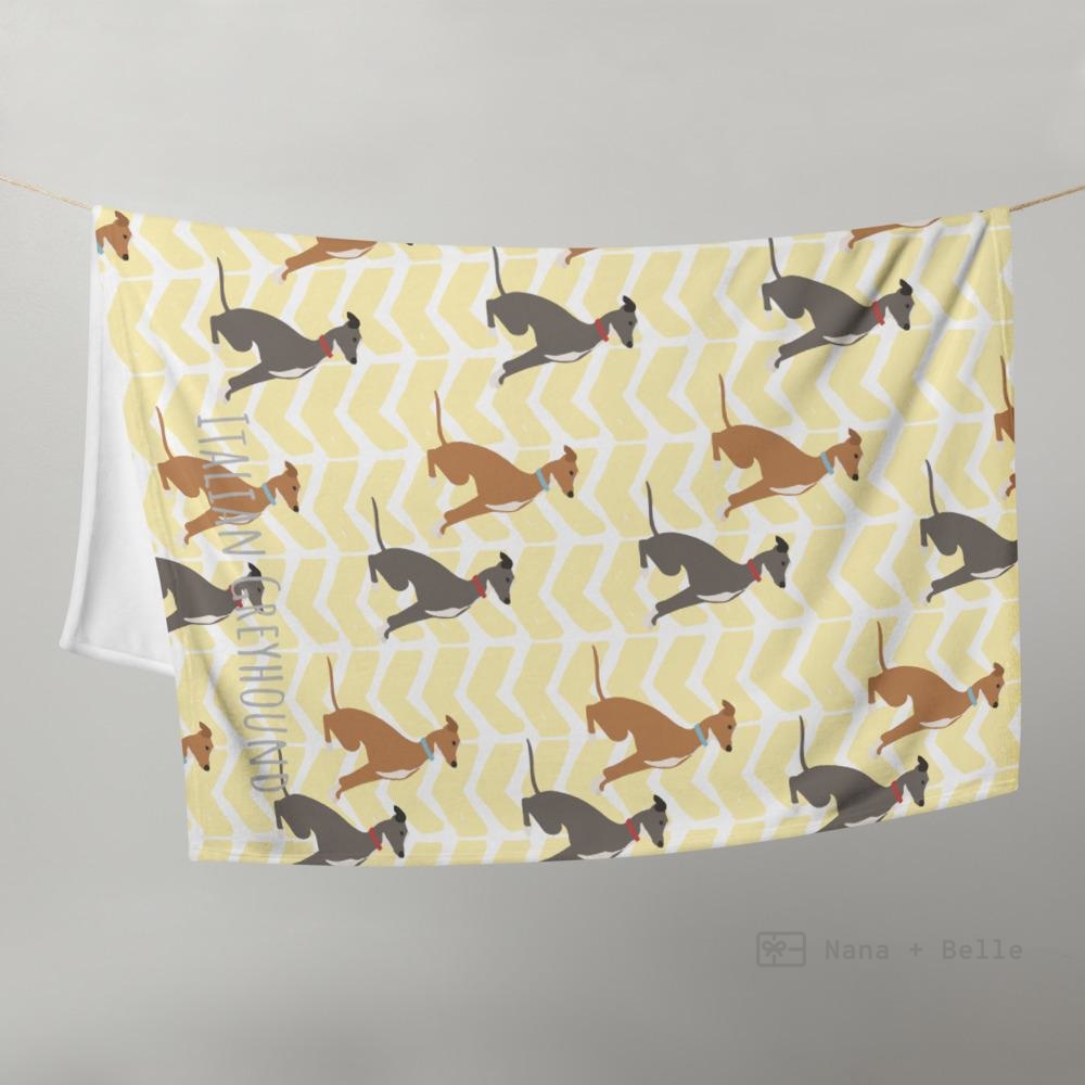 Italian Greyhound Throw Blanket Cushions