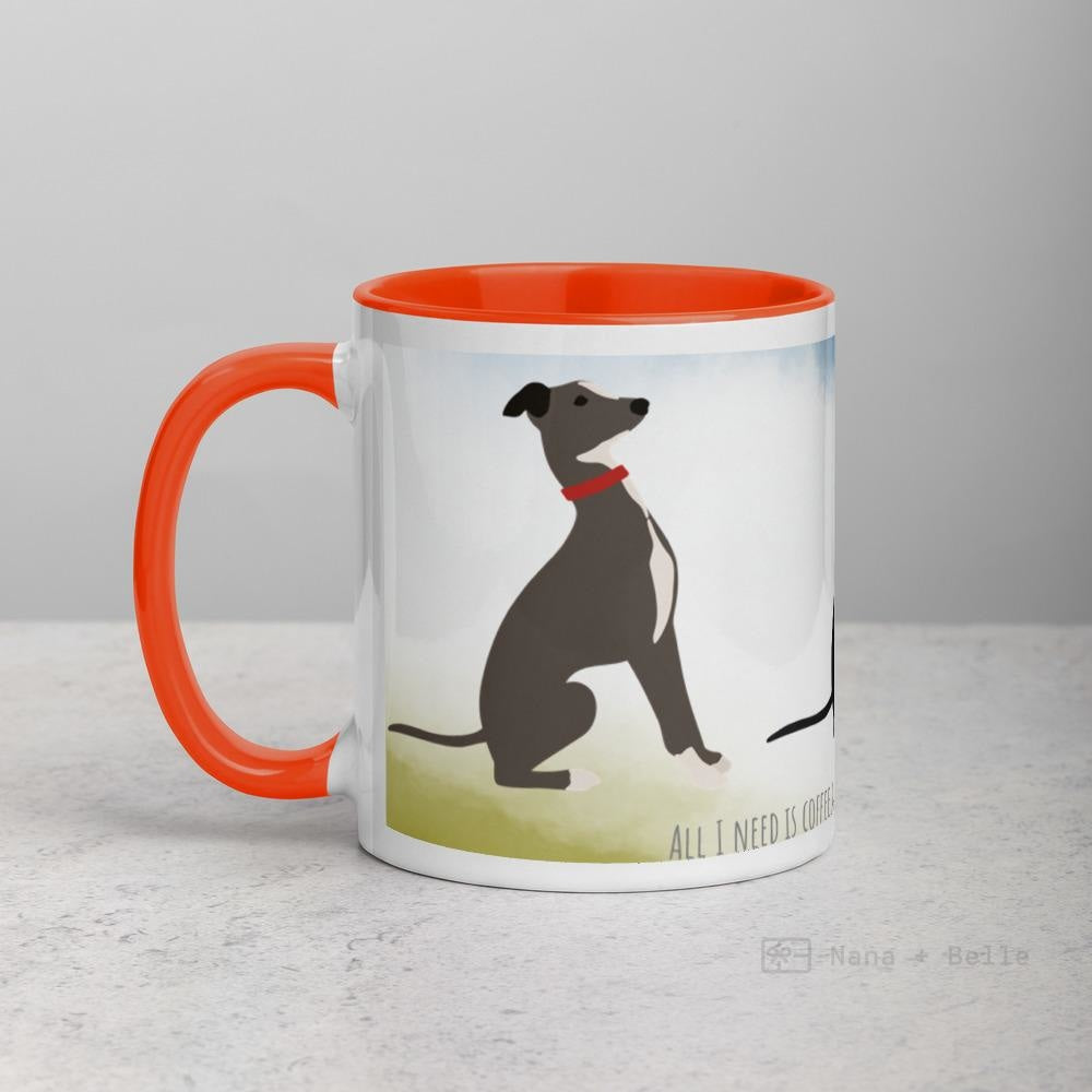 Italian Greyhound Mug With Color Inside Orange Mugs