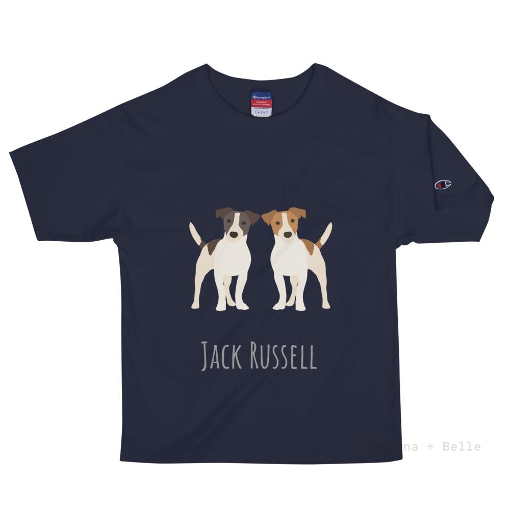 Jack Russell Customised Champion T-Shirt Navy / S