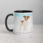 Load image into Gallery viewer, Jack Russell Mug With Colour Inside Black Mugs
