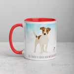 Load image into Gallery viewer, Jack Russell Mug With Colour Inside Red Mugs
