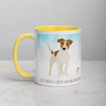 Load image into Gallery viewer, Jack Russell Mug With Colour Inside Yellow Mugs
