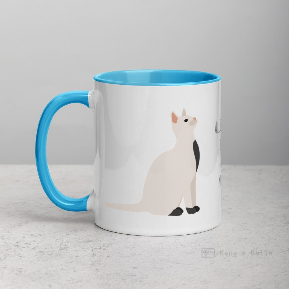 Kitty Mug With Color Inside Blue