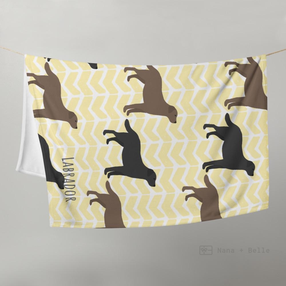 Labrador Throw Blanket Cushions