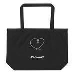 Load image into Gallery viewer, Large Organic Black Tote Bag - #always Tote Bags
