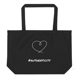 Large Organic Black Tote Bag - #authenticity Tote Bags