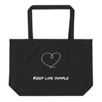 Load image into Gallery viewer, Large Organic Black Tote Bag - Keep Life Simple
