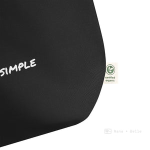 Large Organic Black Tote Bag - Keep Life Simple