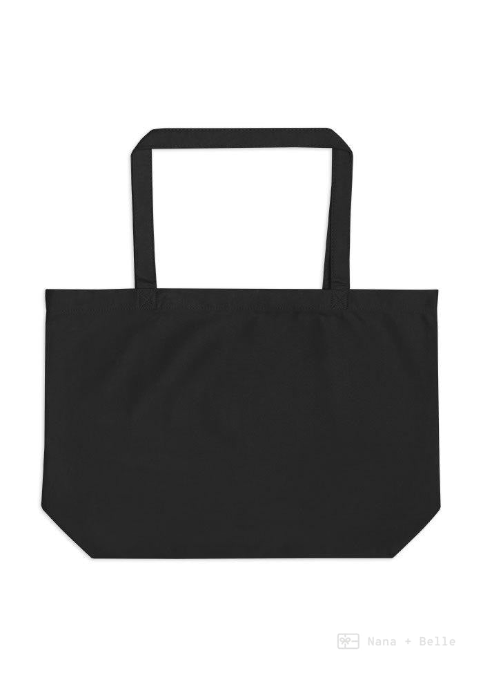 Large Love Message Organic Black Tote Bag