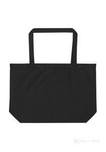 Large Love Message Organic Black Tote Bag