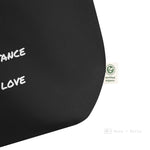 Load image into Gallery viewer, Large Organic Black Tote Bag - More Distance = More Love Tote Bags
