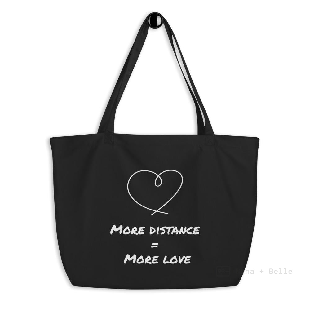 Large Love message organic black tote bag - Nana + Belle