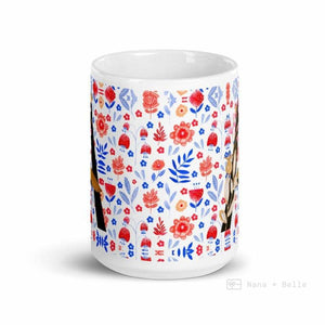 Letter A Floral Alphabet 15Oz Large Mug