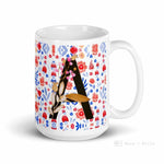 Load image into Gallery viewer, Letter A Floral Alphabet 15Oz Large Mug
