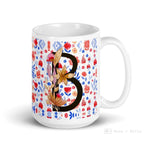 Load image into Gallery viewer, Letter B Floral Alphabet 15Oz Large Mug
