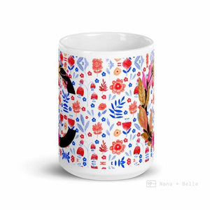 Letter C Floral Alphabet 15Oz Large Mug