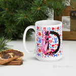 Load image into Gallery viewer, Letter D Floral Alphabet 15Oz Large Mug Mugs
