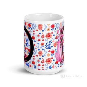 Letter D Floral Alphabet 15Oz Large Mug