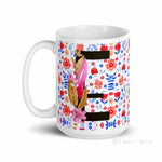 Load image into Gallery viewer, Letter E Floral Alphabet 15Oz Large Mug
