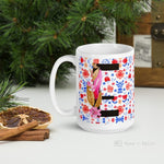 Load image into Gallery viewer, Letter E Floral Alphabet 15Oz Large Mug Mugs
