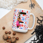 Load image into Gallery viewer, Letter F Floral Alphabet 15Oz Large Mug Mugs
