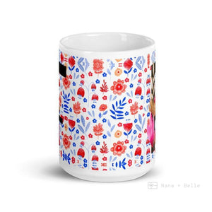 Letter F Floral Alphabet 15Oz Large Mug