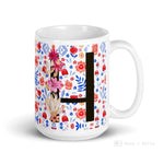 Load image into Gallery viewer, Letter H Floral Alphabet 15Oz Large Mug
