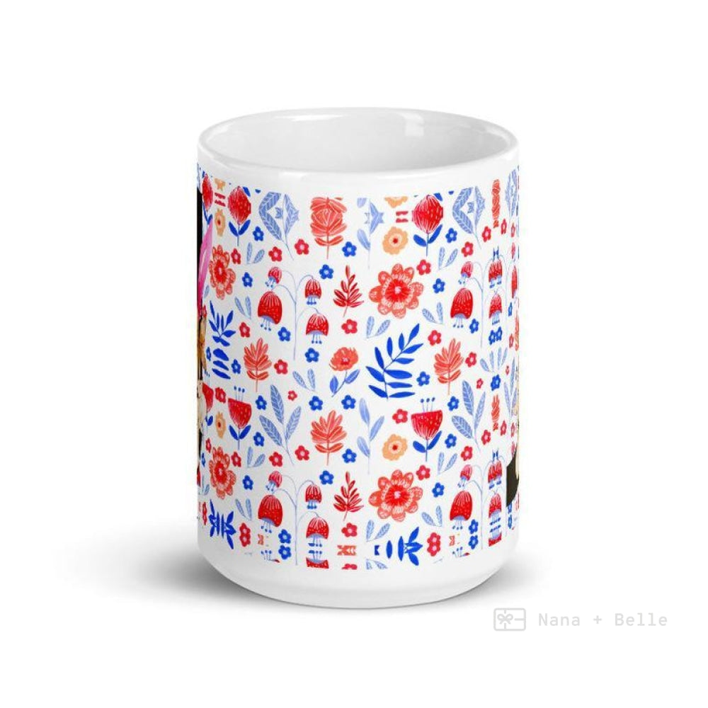 Letter J Floral Alphabet 15Oz Large Mug Mugs