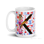 Load image into Gallery viewer, Letter K Floral Alphabet 15Oz Large Mug Mugs
