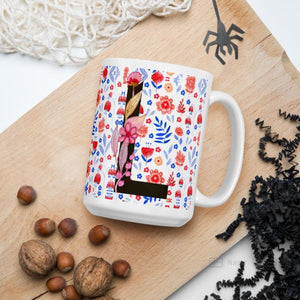 Letter L Floral Alphabet 15Oz Large Mug Mugs