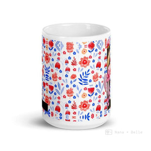 Letter L Floral Alphabet 15Oz Large Mug Mugs