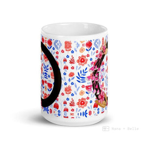 Letter O Floral Alphabet 15Oz Large Mug Mugs