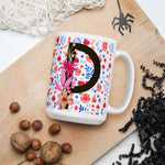 Load image into Gallery viewer, Letter P Floral Alphabet 15Oz Large Mug Mugs
