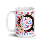 Load image into Gallery viewer, Letter Q Floral Alphabet 15Oz Large Mug Mugs
