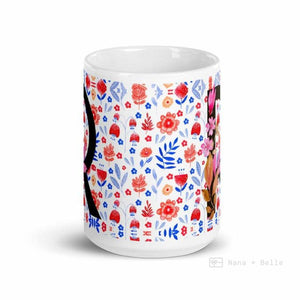 Letter R Floral Alphabet 15Oz Large Mug Mugs