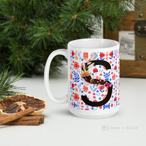 Letter S Floral Alphabet 15Oz Large Mug Mugs