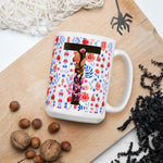 Load image into Gallery viewer, Letter T Floral Alphabet 15Oz Large Mug Mugs
