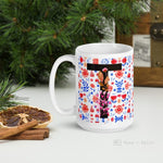 Load image into Gallery viewer, Letter T Floral Alphabet 15Oz Large Mug Mugs
