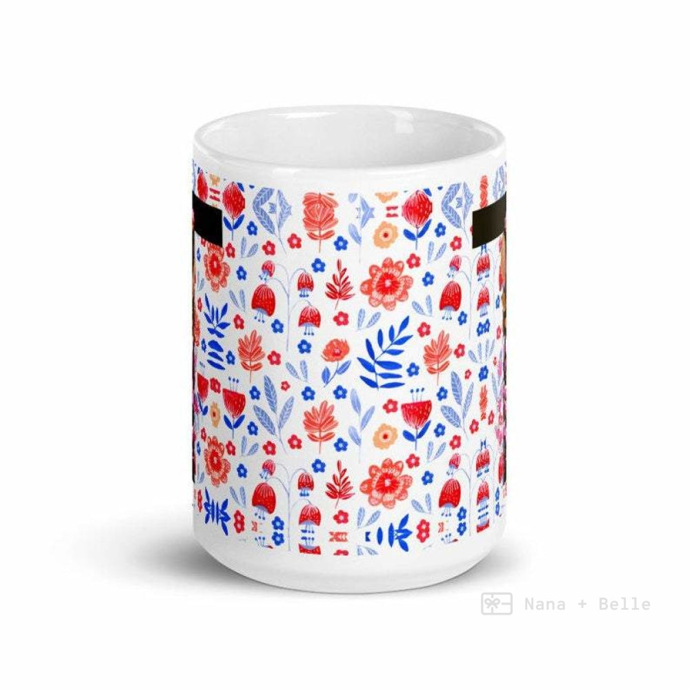 Letter T Floral Alphabet 15Oz Large Mug